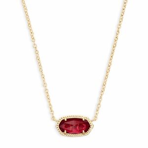 Kendra Scott Gold Elisa Necklace with Berry Glass Pendant